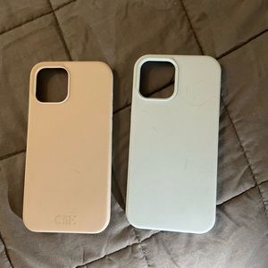 Brown and blue sillicone case for iphone 12 pro max